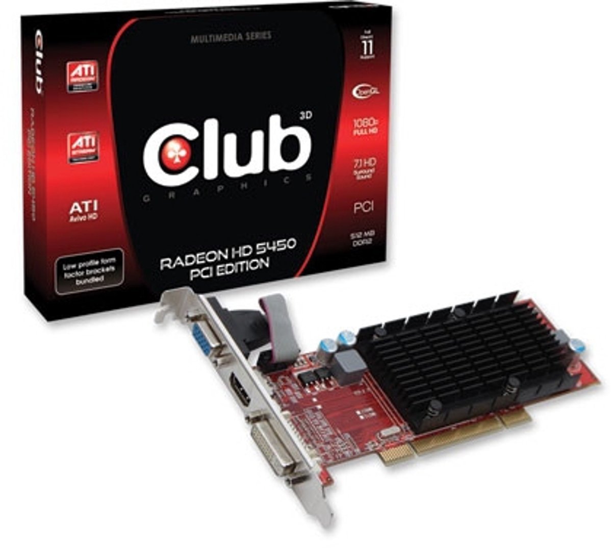 CLUB3D Club3D Cga-5452Pli Videokaart Amd Radeon Hd5450 0,5 Gb Gddr2