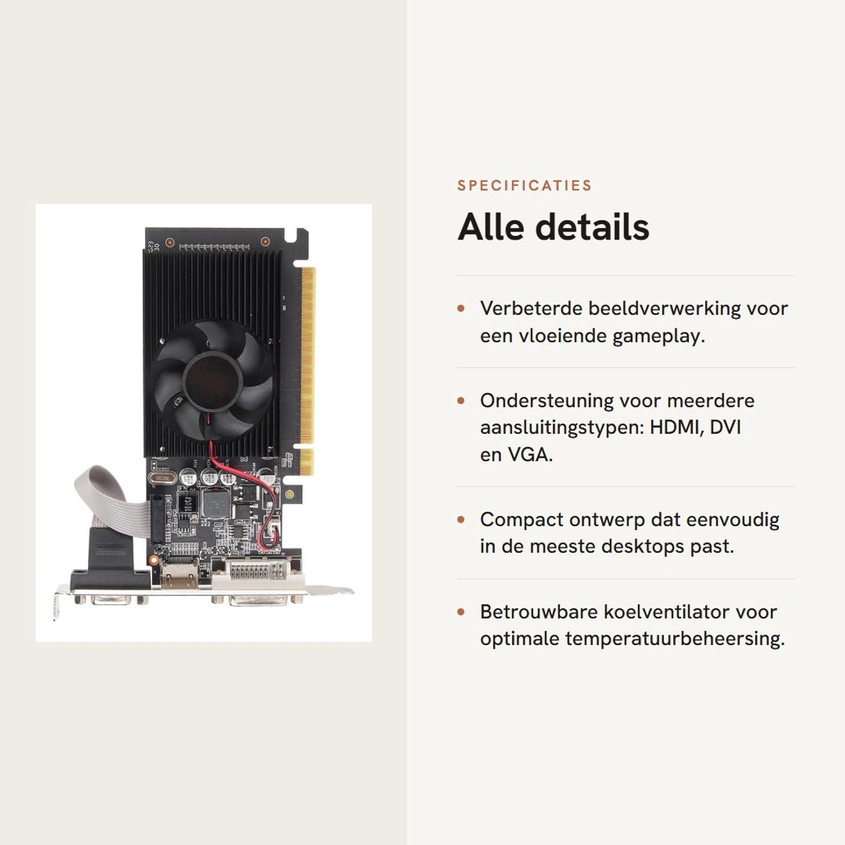 Dailygoods - Desktop Grafische Kaart - Gt610 - 2Gb Ddr3 videokaart, productafbeelding 7