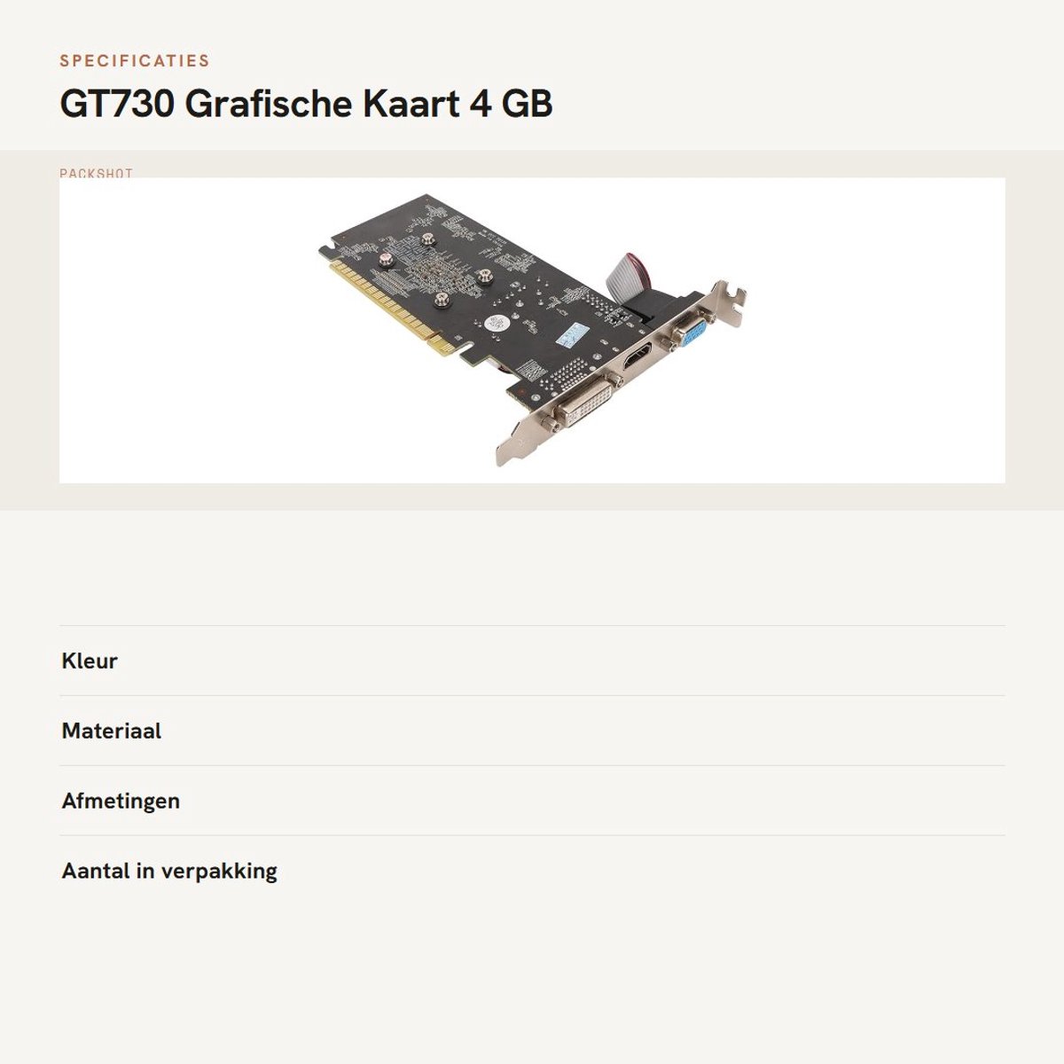 GeForce GT 730 4GB Videokaart - afbeelding 7