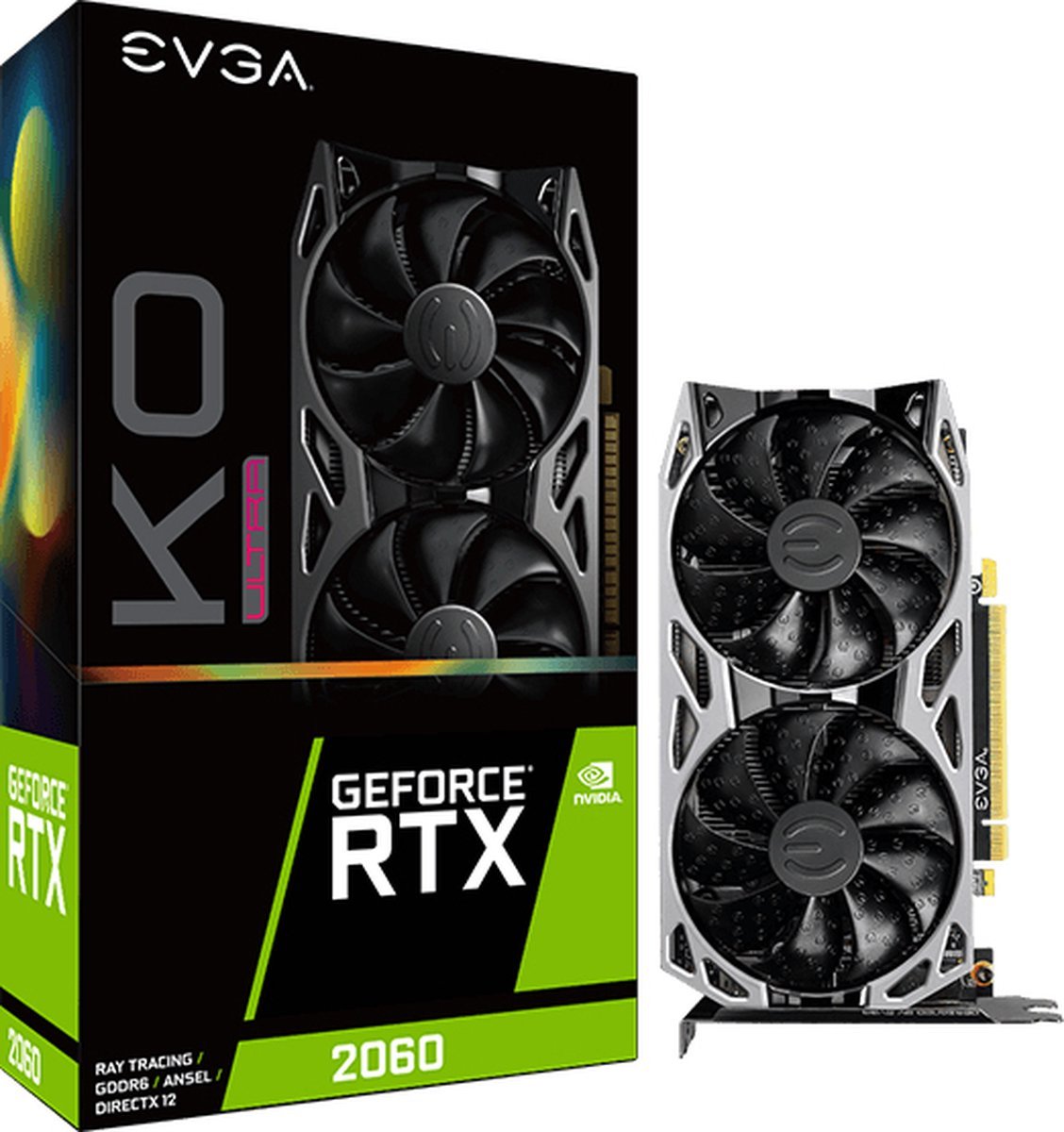 EVGA Evga 06G-P4-2068-Kr Videokaart Nvidia Geforce Rtx 2060 6 Gb Gddr6