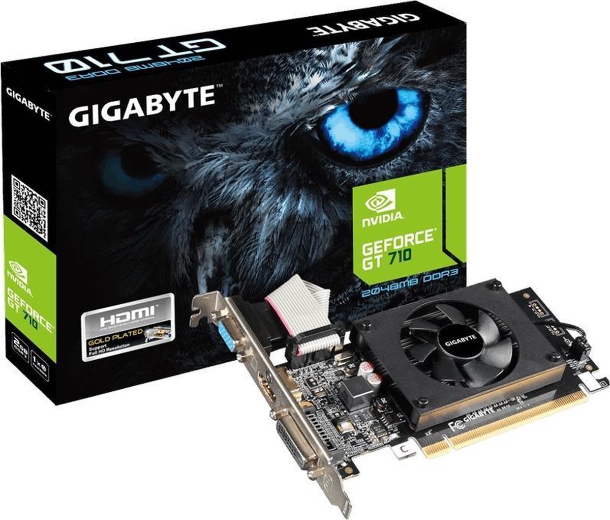Gigabyte Gv-N710D3-2Gl Videokaart Nvidia Geforce Gt 710 2 Gb Gddr3 - afbeelding 2