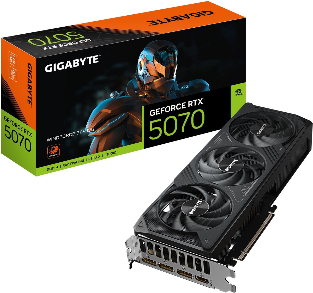 Gigabyte Gigabyte Nvidia Geforce Rtx 5070 Windforce Sff 12G - Videokaart - 12Gb - Gddr7 - Pcie 5.0 - 1X Hdmi 2.1B - 3X Displayport 2.1A