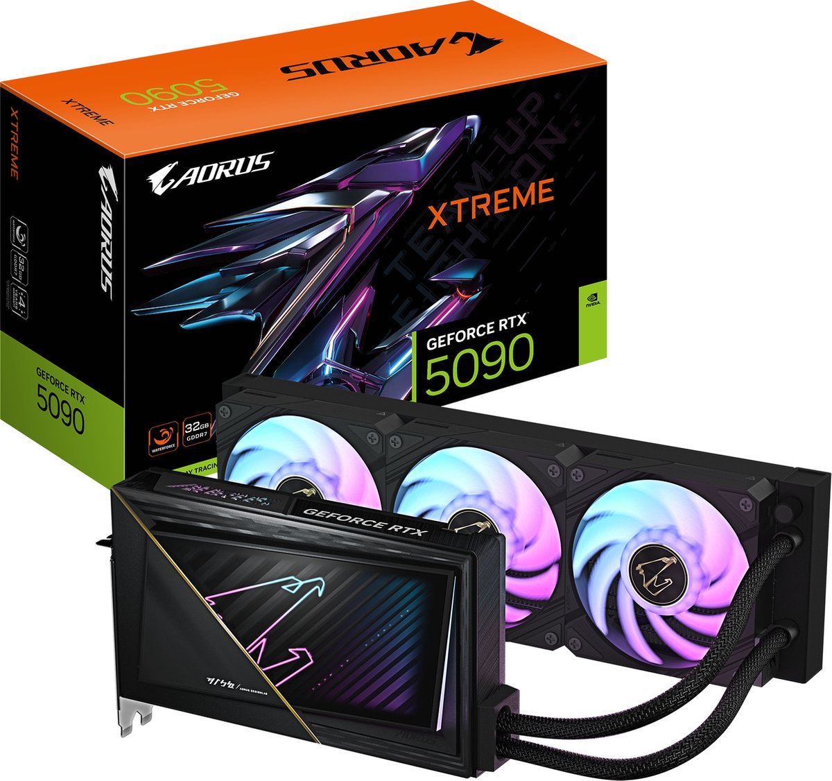 GIGABYTE Gigabyte Nvidia Geforce Rtx 5090 Aorus Xtreme Waterforce 32G - Videokaart - 32Gb - Gddr7 - Pcie 5.0 - 1X Hdmi 2.1 - 3X Displayport 2.1