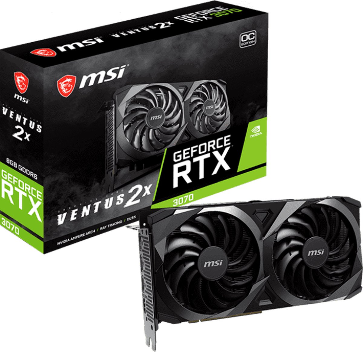Grafische Kaart - Msi - Rtx 3070 Ventus 2X 8G Oc - 8 Gb - Gddr6 - Pcie 4.0 - 1 videokaart - afbeelding 6