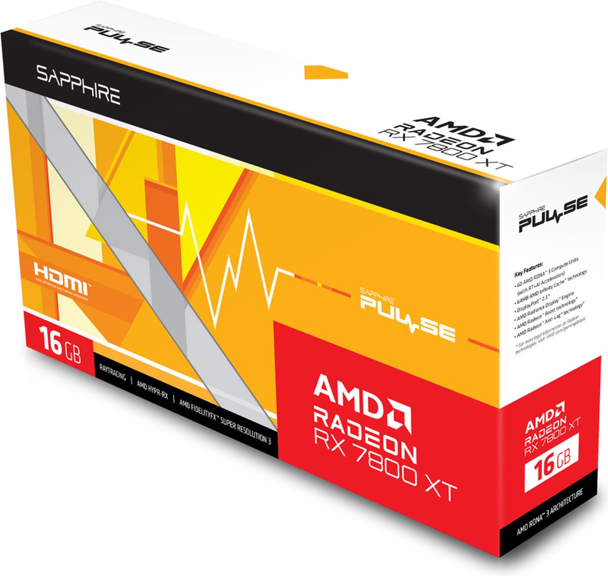 Sapphire Pulse Radeon RX 7800 XT 16GB GDDR6 Videokaart - afbeelding 3