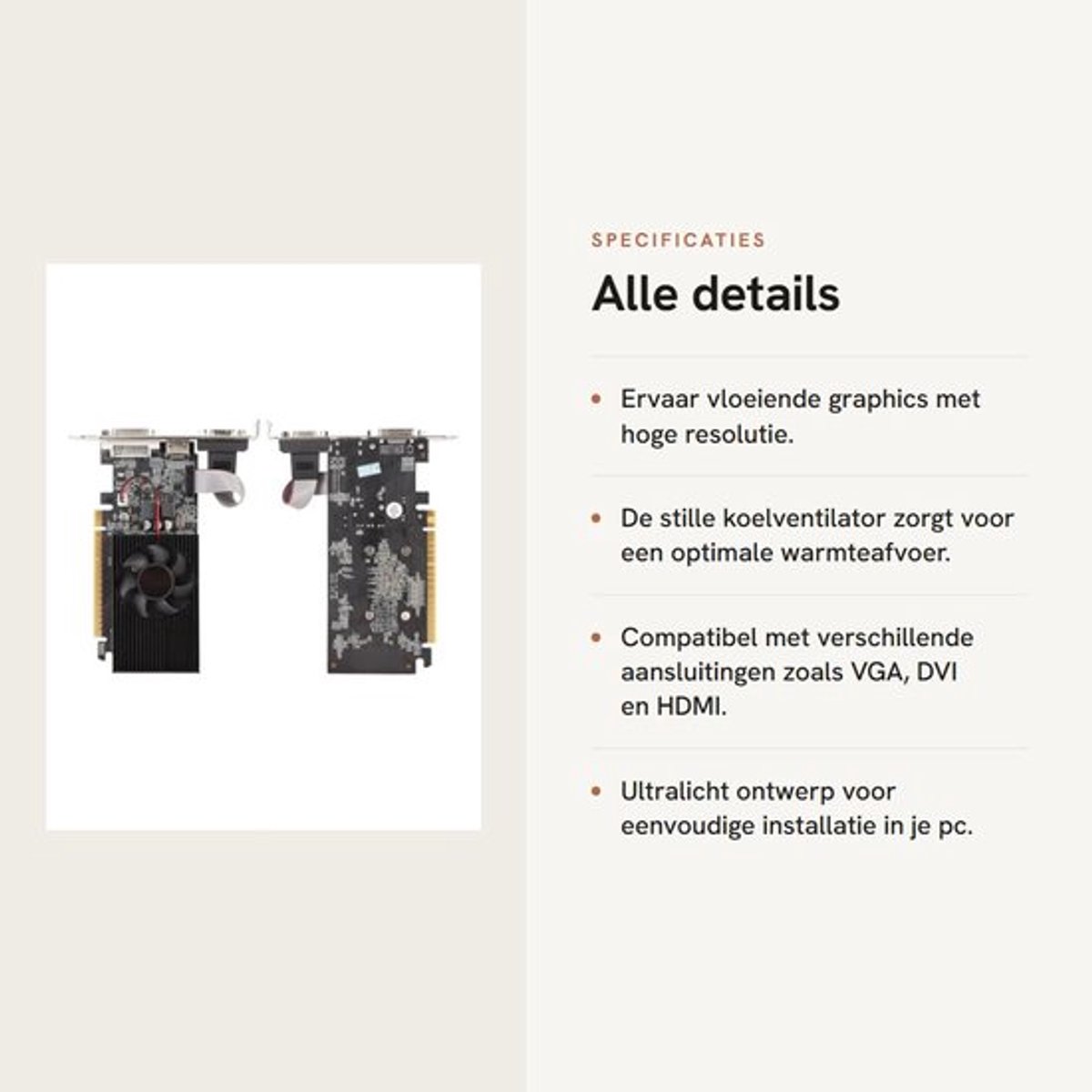 Gt730 4 gb ddr3 stille koelventilato 3 orig - GT730 4GB Videokaart (Black)