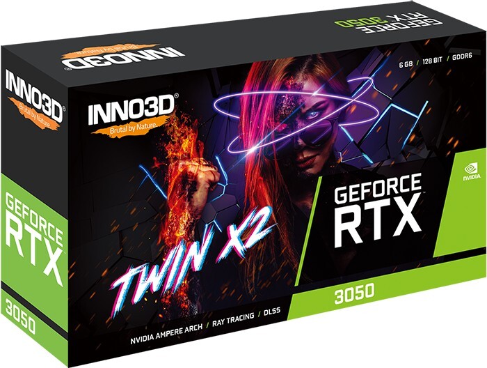 Inno3d geforce rtx 3050 twin x2 oc 5 orig - INNO3D GeForce RTX 3050 Twin X2 6GB V2 Special Videokaart