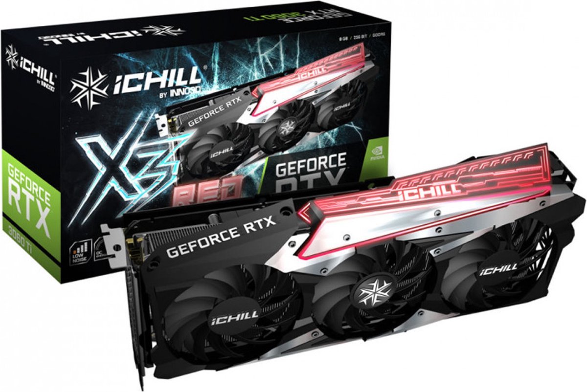 Inno3D Inno3D Geforce Rtx 3060 Ti Ichill X3 Red Lhr 8Gb Gddr6 Graphics Card