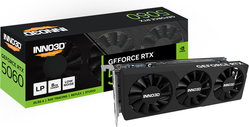 Inno3d geforce rtx 5060 low profile 8 2 orig - INNO3D GeForce RTX 5060 Low Profile 8GB Videokaart (Black)