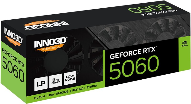 Inno3d geforce rtx 5060 low profile 8 3 orig - INNO3D GeForce RTX 5060 Low Profile 8GB Videokaart (Black)