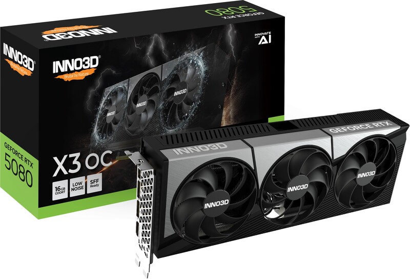 Inno3d geforce rtx 5080 x3 oc 2 orig - INNO3D GeForce RTX 5080 X3 OC 16GB Videokaart (Black)