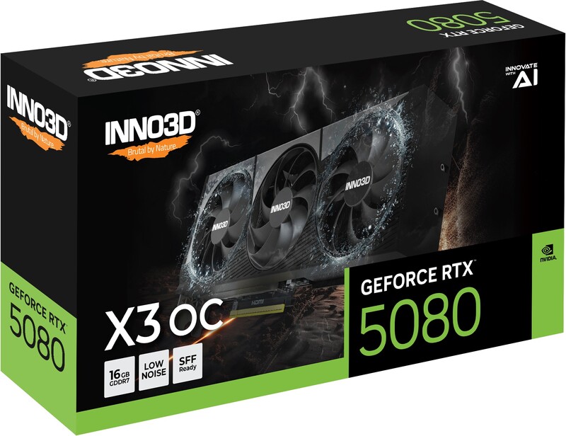 Inno3d geforce rtx 5080 x3 oc 3 orig - INNO3D GeForce RTX 5080 X3 OC 16GB Videokaart (Black)