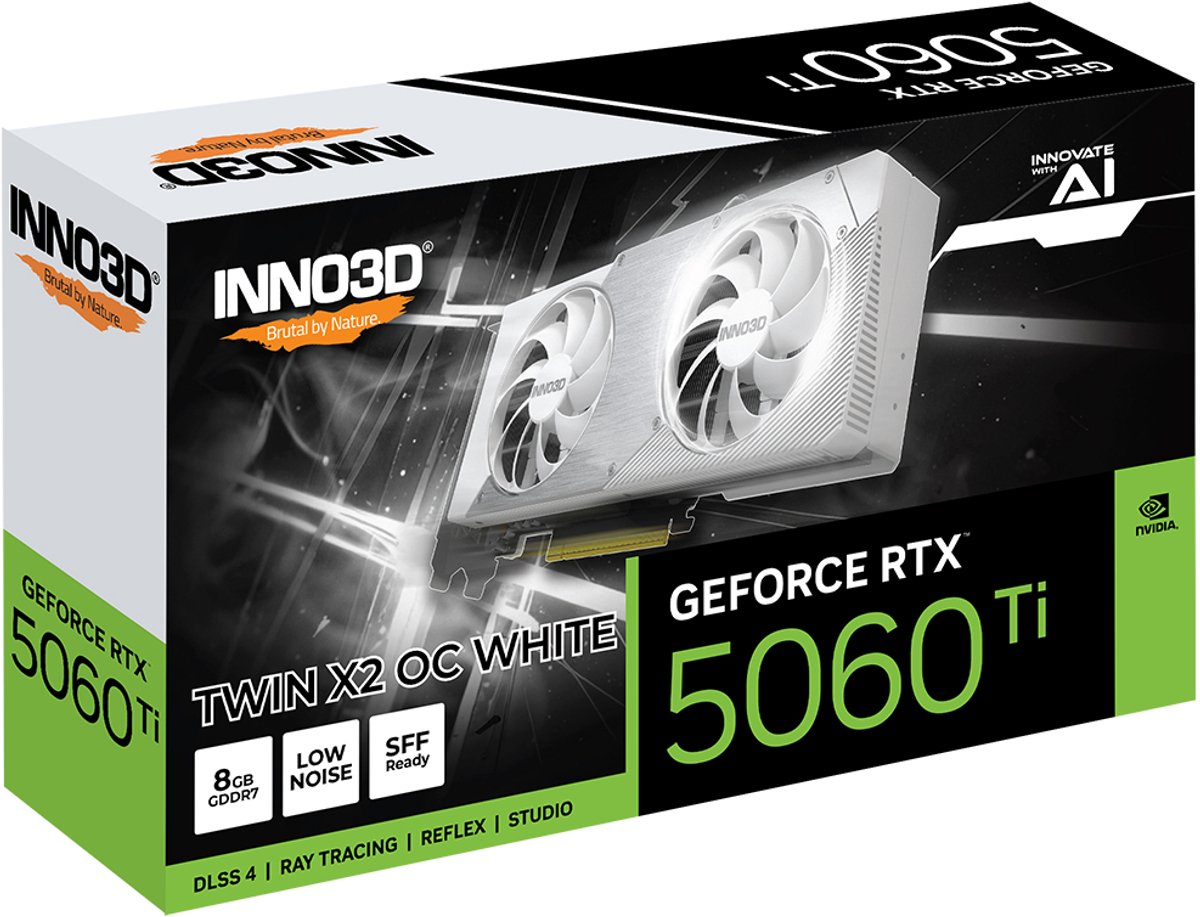 Inno3d nvidia geforce rtx 5060 ti twi 825992 2 orig - INNO3D GeForce RTX 5060 Ti Twin X2 OC 8GB Videokaart (White)
