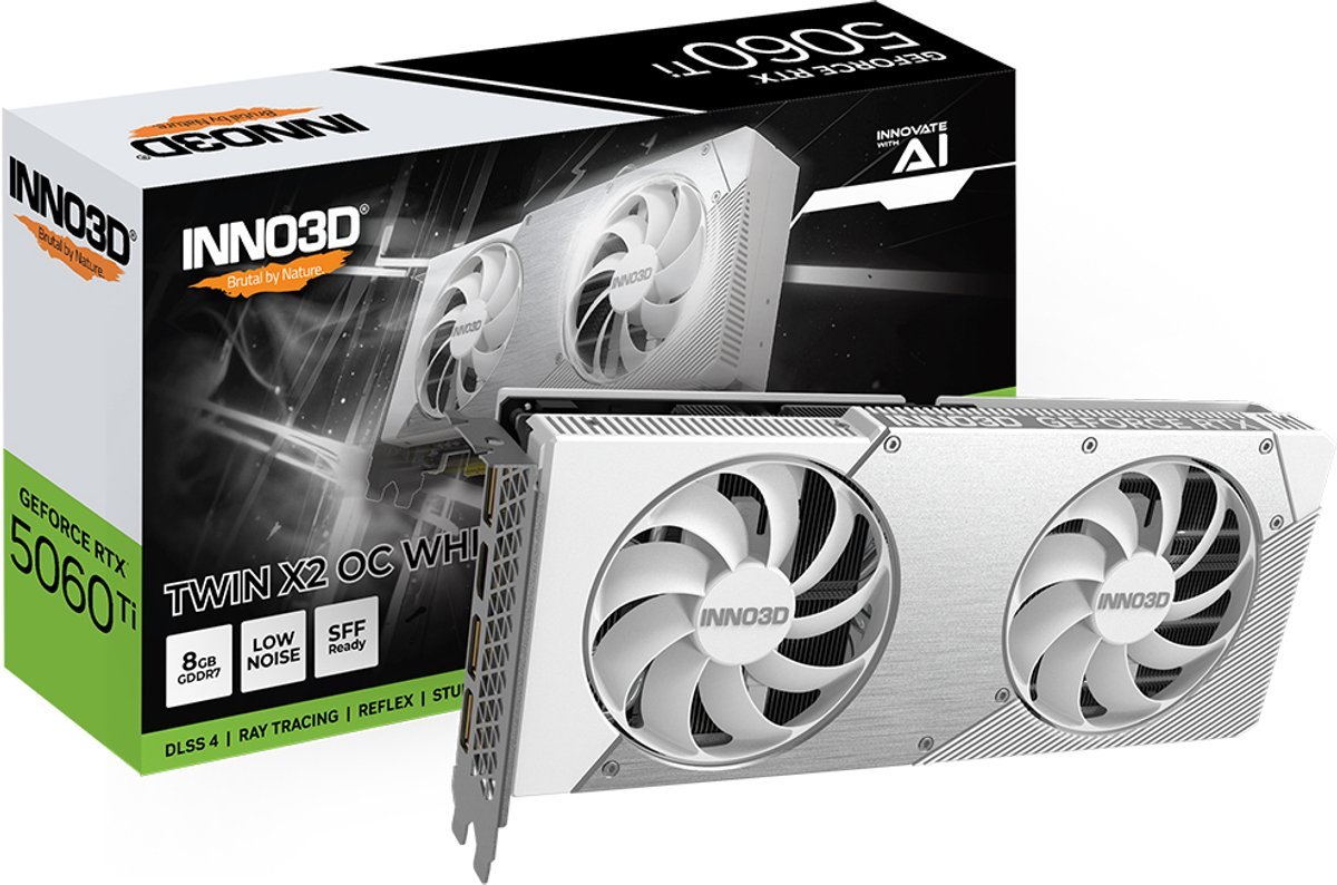 INNO3D INNO3D GeForce RTX 5060 Ti TWIN X2 OC WHITE 8GB grafische kaart