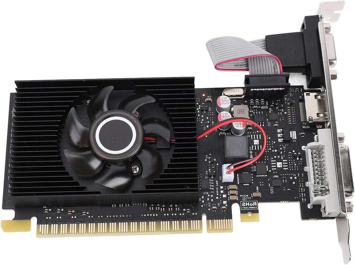 Krachtige Krachtige 1Gb Ddr3 Grafische Kaart Met 64-Bit Architectuur, Pci Express, Dvi, Vga En Hdmi Aansluitingen Voor Stille Koeling En Betrouwbare Prestaties