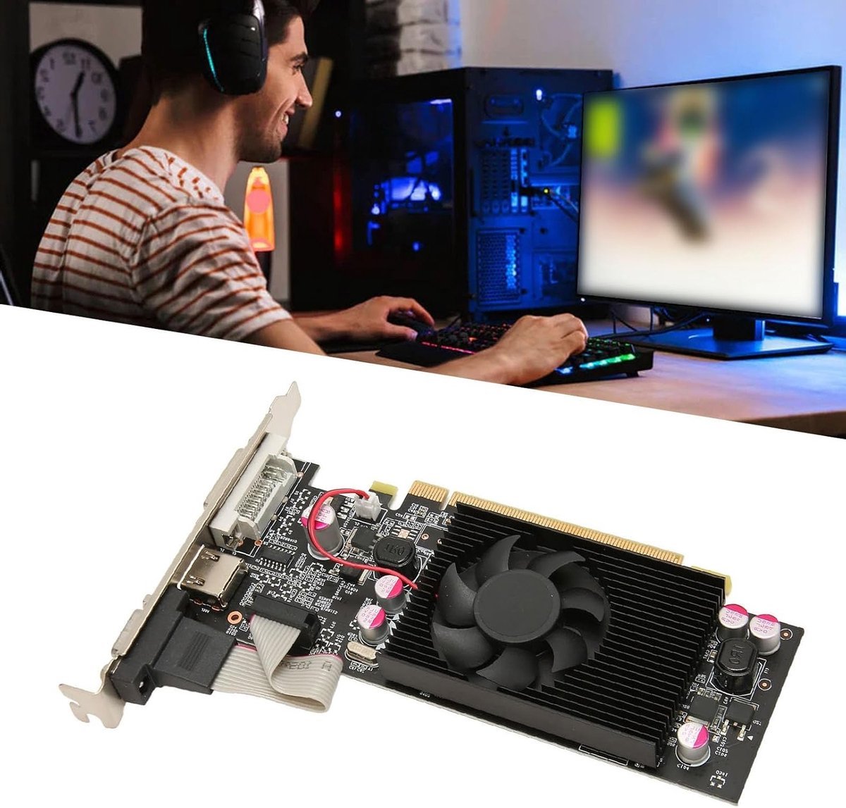 Krachtige Krachtige Desktop Grafische Kaart Met 1Gb Ddr2 Geheugen, 64Bit Architectuur En Pci Express 2.0 Voor Gaming En Multimedia Toepassingen