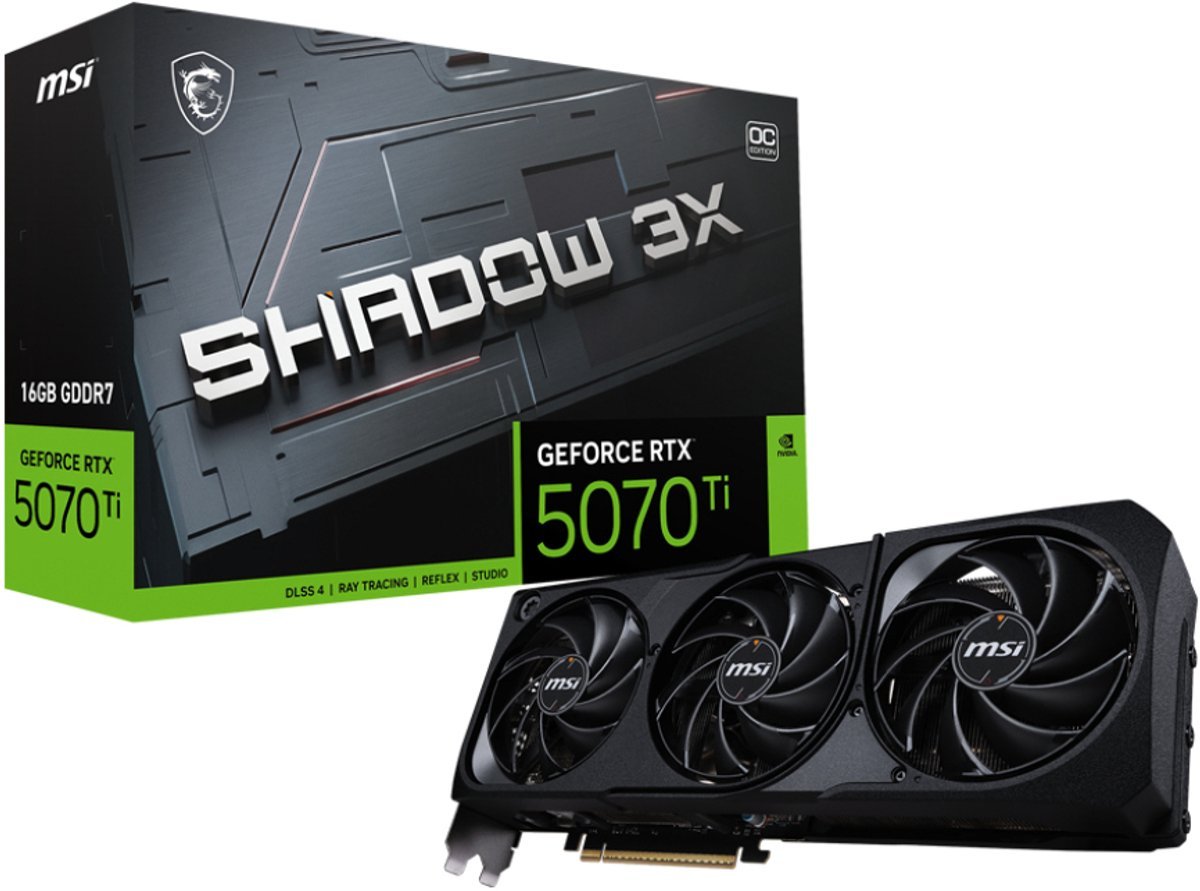 MSI Msi Geforce Rtx 5070 Ti 16G Shadow 3X Oc Nvidia 16 Gb Gddr7