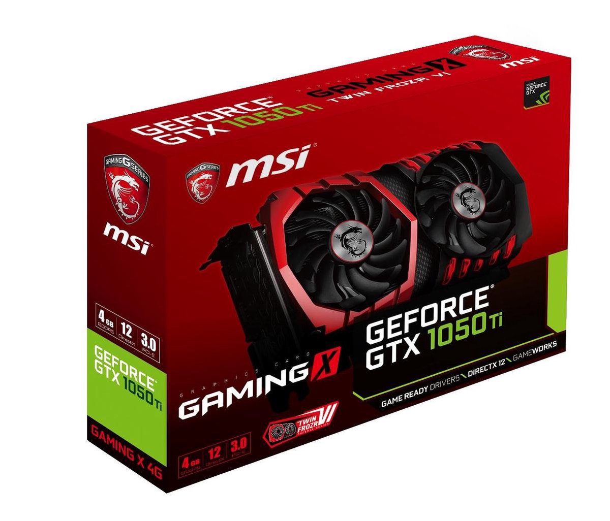 Msi Gtx 1050 Ti Gaming X 4G - Grafische Kaart - Gf Gtx 1050 Ti - 4 Gb Gddr5 - videokaart - afbeelding 7