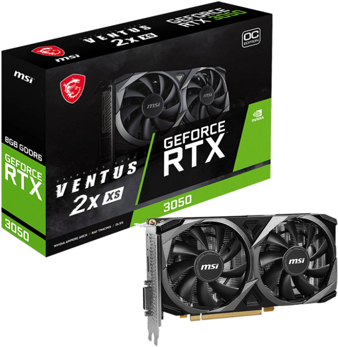 GeForce RTX 3050 VENTUS 2X XS OC 8GB Videokaart (Black) - afbeelding 5