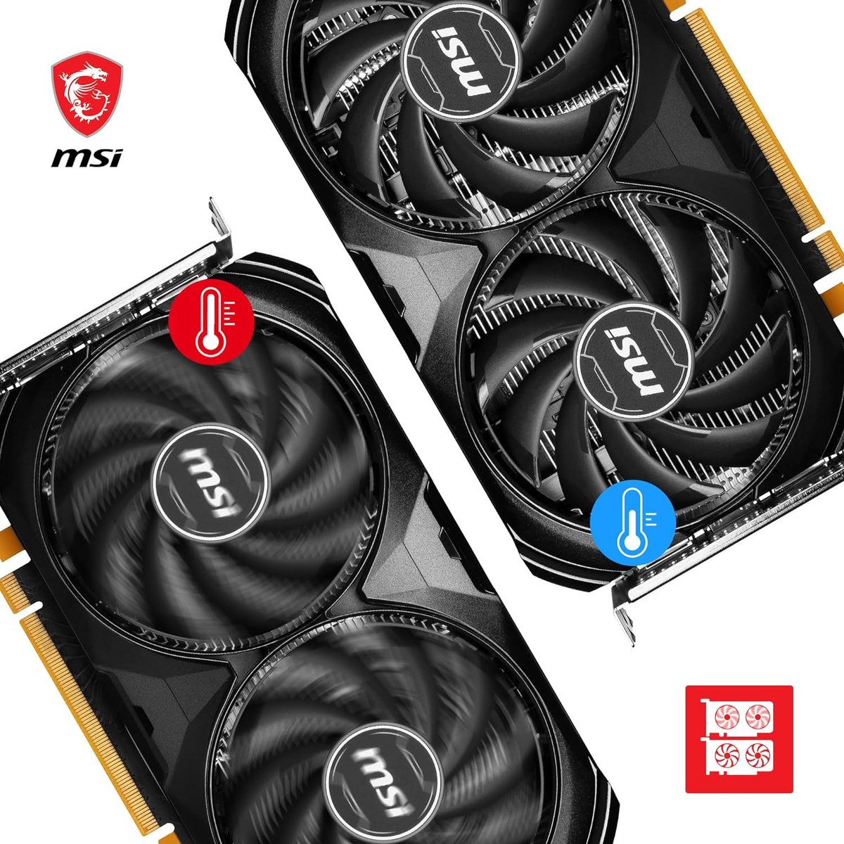 GeForce RTX 4060 VENTUS 2X BLACK OC Graphics Card 8GB Videokaart (Black) - afbeelding 2