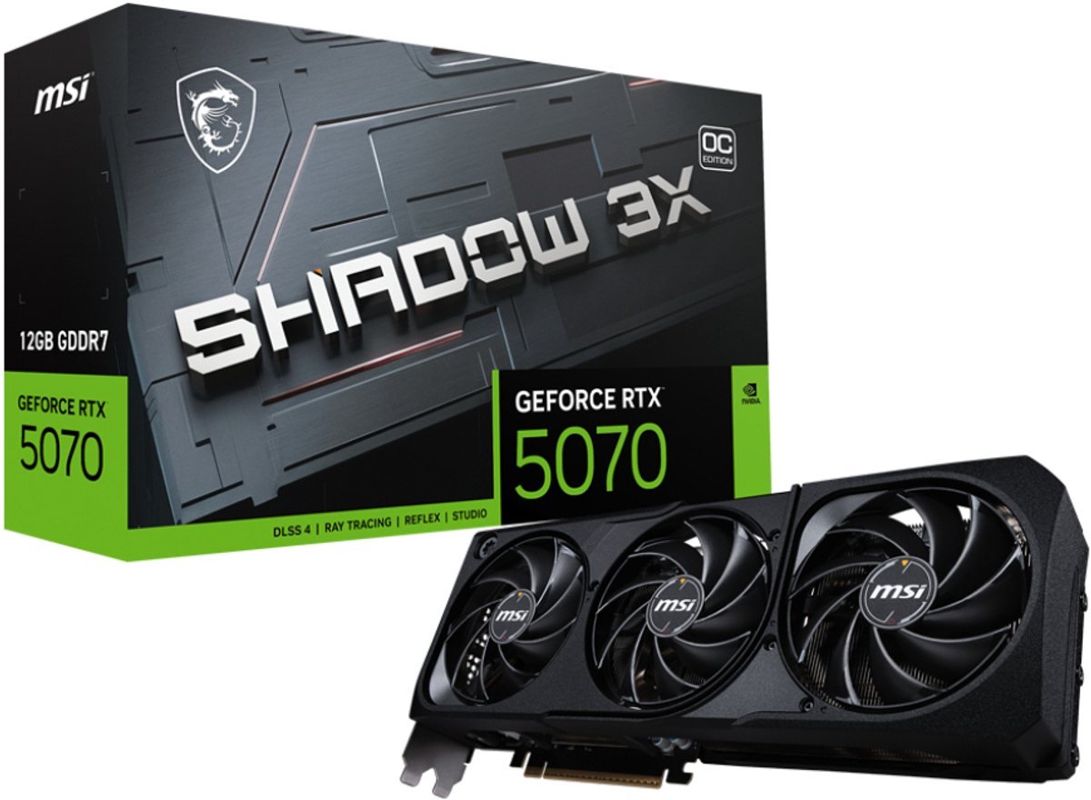 MSI Msi Nvidia Geforce Rtx 5070 12G Shadow 3X Oc - Videokaart - 12Gb - Gddr7 - Pcie 5.0 - Triple Fan