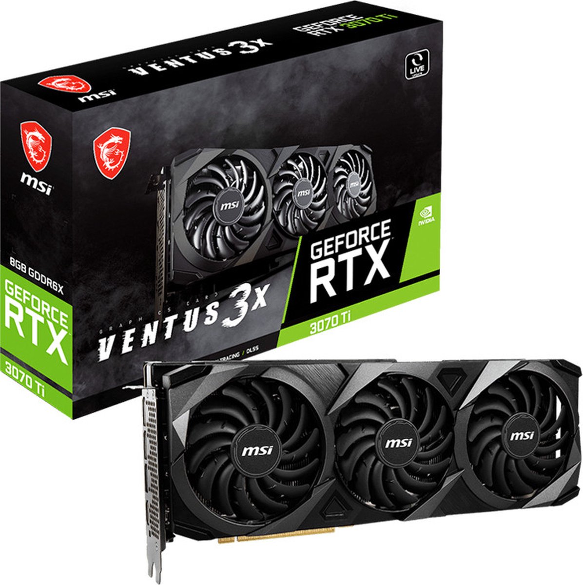 Msi Rtx 3070 Ti Ventus 3X 8G Oc Lhr Grafische Kaart (912-V505-016) videokaart - afbeelding 4