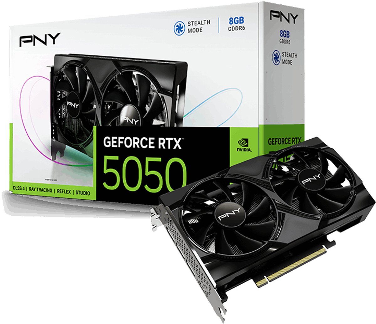 Pny geforce rtx 5050 nvidia 8 gb 873360 2 orig - PNY GeForce RTX 5050 Dual Fan 8GB Videokaart (Black)