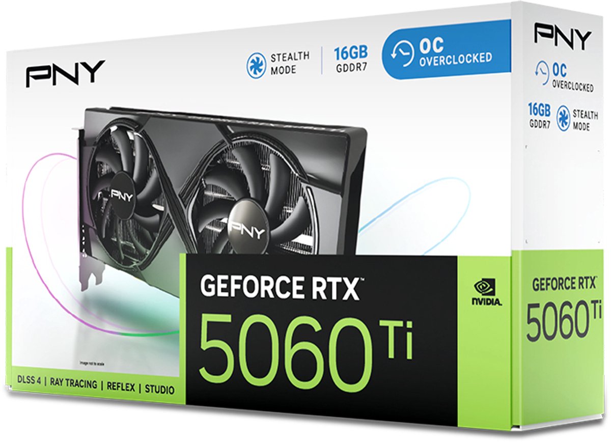 GeForce RTX 5060 Ti Overclocked Dual Fan 16GB GDDR7 Videokaart - afbeelding 2