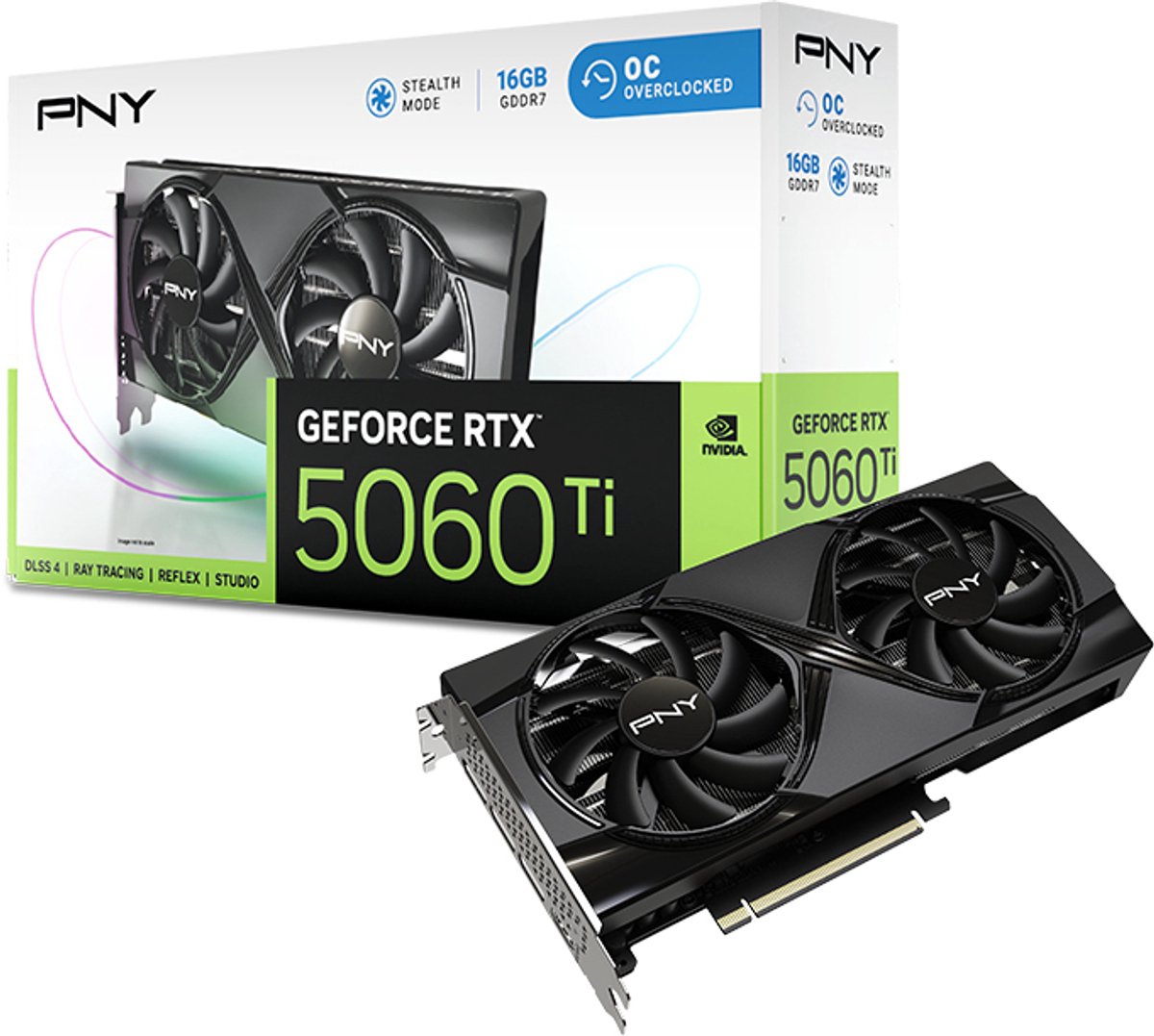 GeForce RTX 5060 Ti Overclocked Dual Fan 16GB GDDR7 Videokaart - afbeelding 4