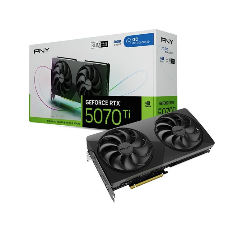 PNY PNY GeForce RTX 5070 Ti SLIM OC 16 GB grafische kaart