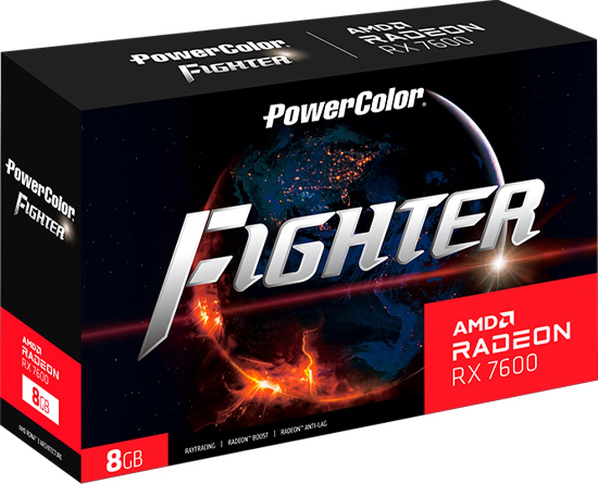 Powercolor Fighter Amd Radeon Rx 7600 - Pcie 4.0 - 1X Hdmi - 3X Displayport videokaart - afbeelding 3
