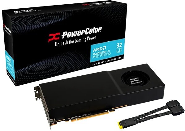 Powercolor radeon ai pro r9700 32gb 5 orig - PowerColor Radeon AI PRO R9700 32GB GDDR6 Videokaart