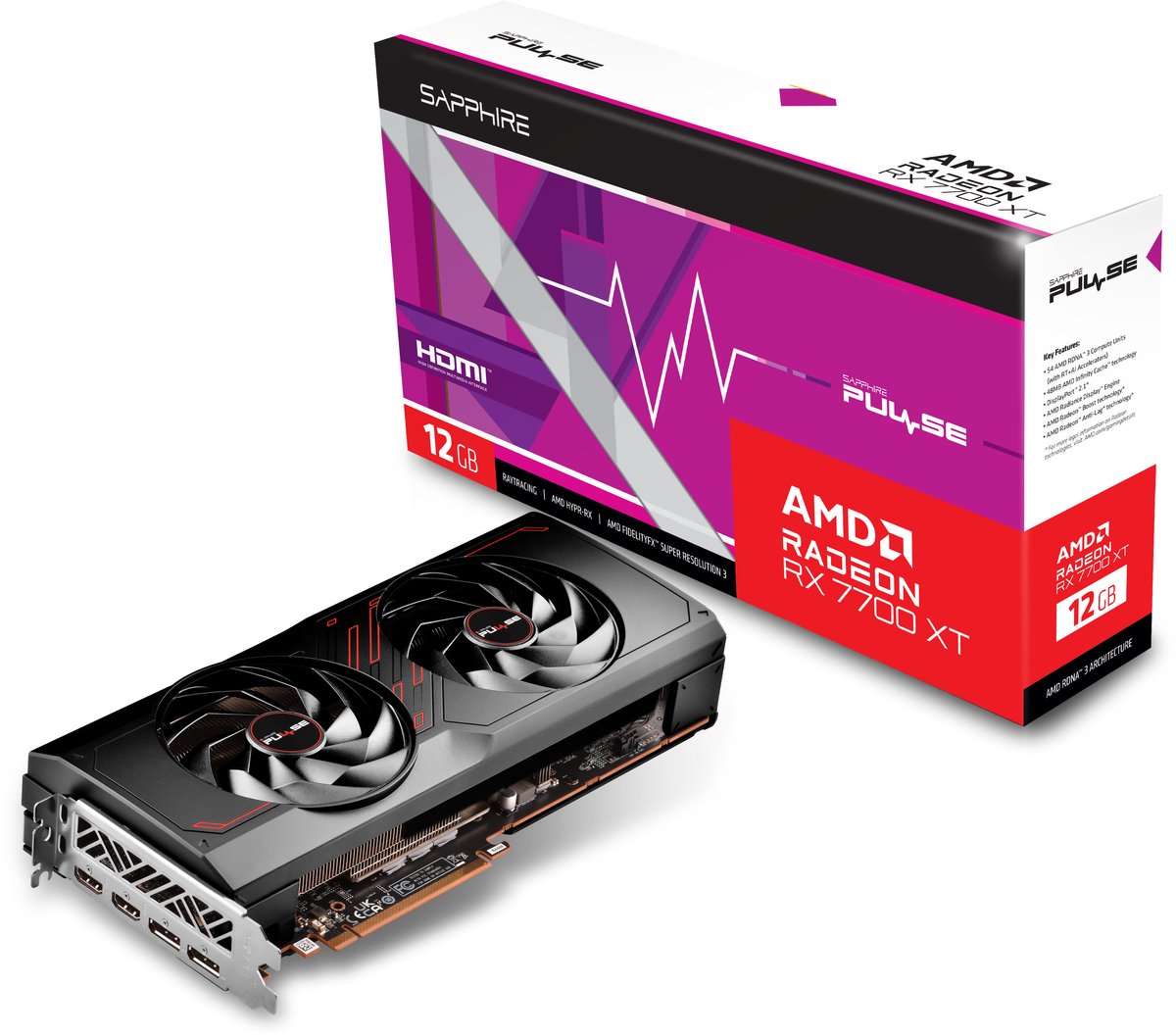 Pulse AMD Radeon RX 7700 XT 12GB GDDR6 Videokaart - afbeelding 4