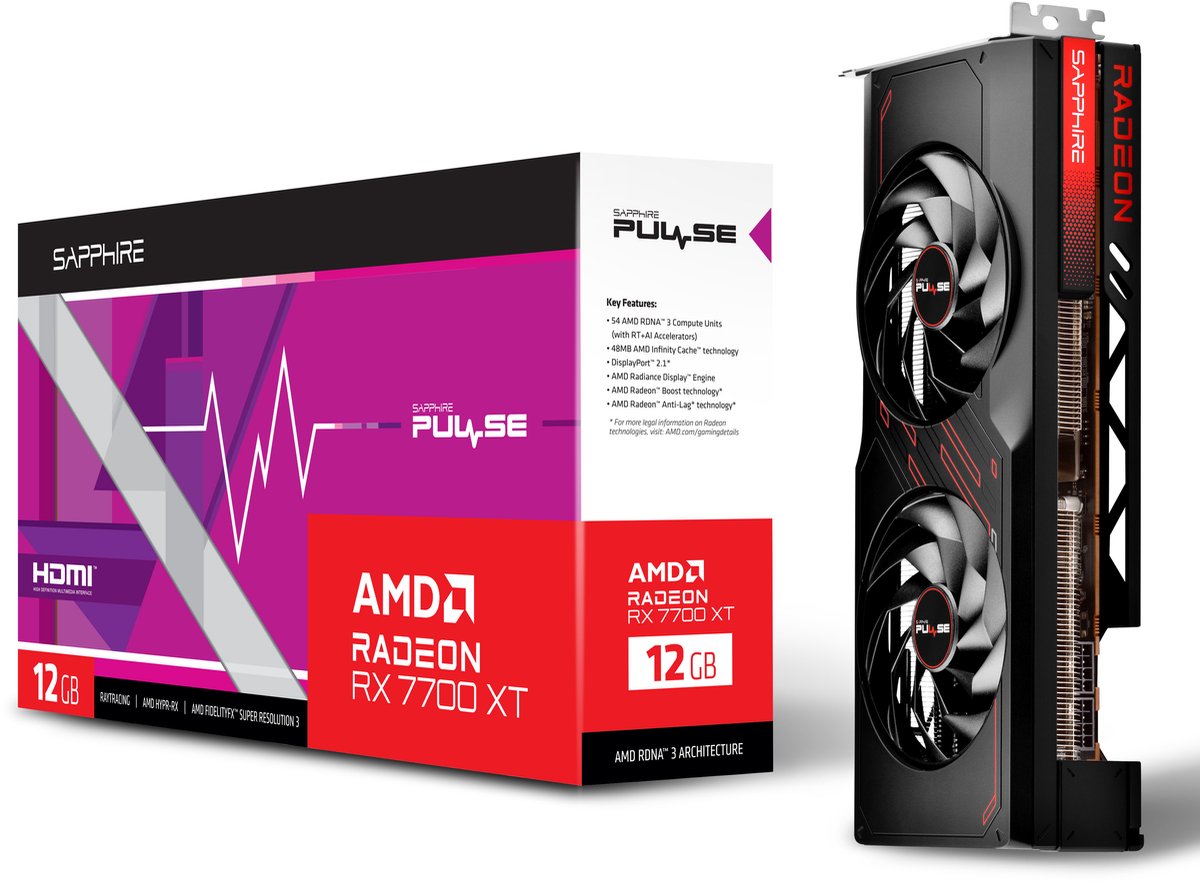 Pulse AMD Radeon RX 7700 XT 12GB GDDR6 Videokaart - afbeelding 6