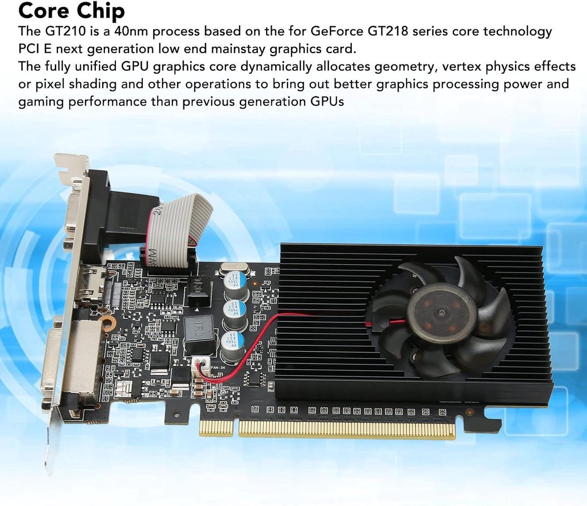 Snelshoppen gt 210 1gb 64bit gddr3 589mhz 3 orig - SnelShoppen GT210 1GB Videokaart (Black)