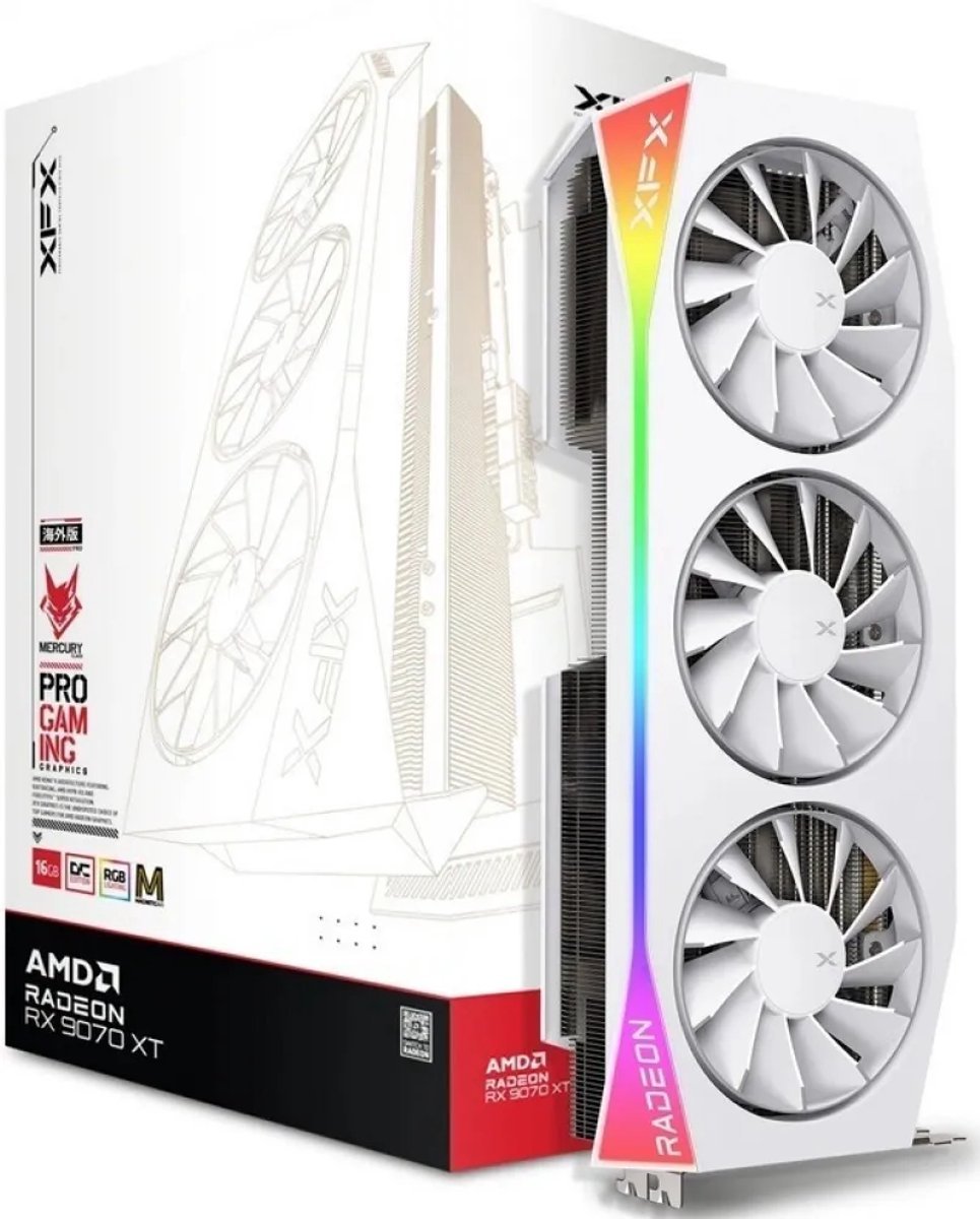 Xfx Mercury Amd Radeon Rx 9070Xt Oc White Magnetic Air Edition - Pci Express videokaart - afbeelding 5
