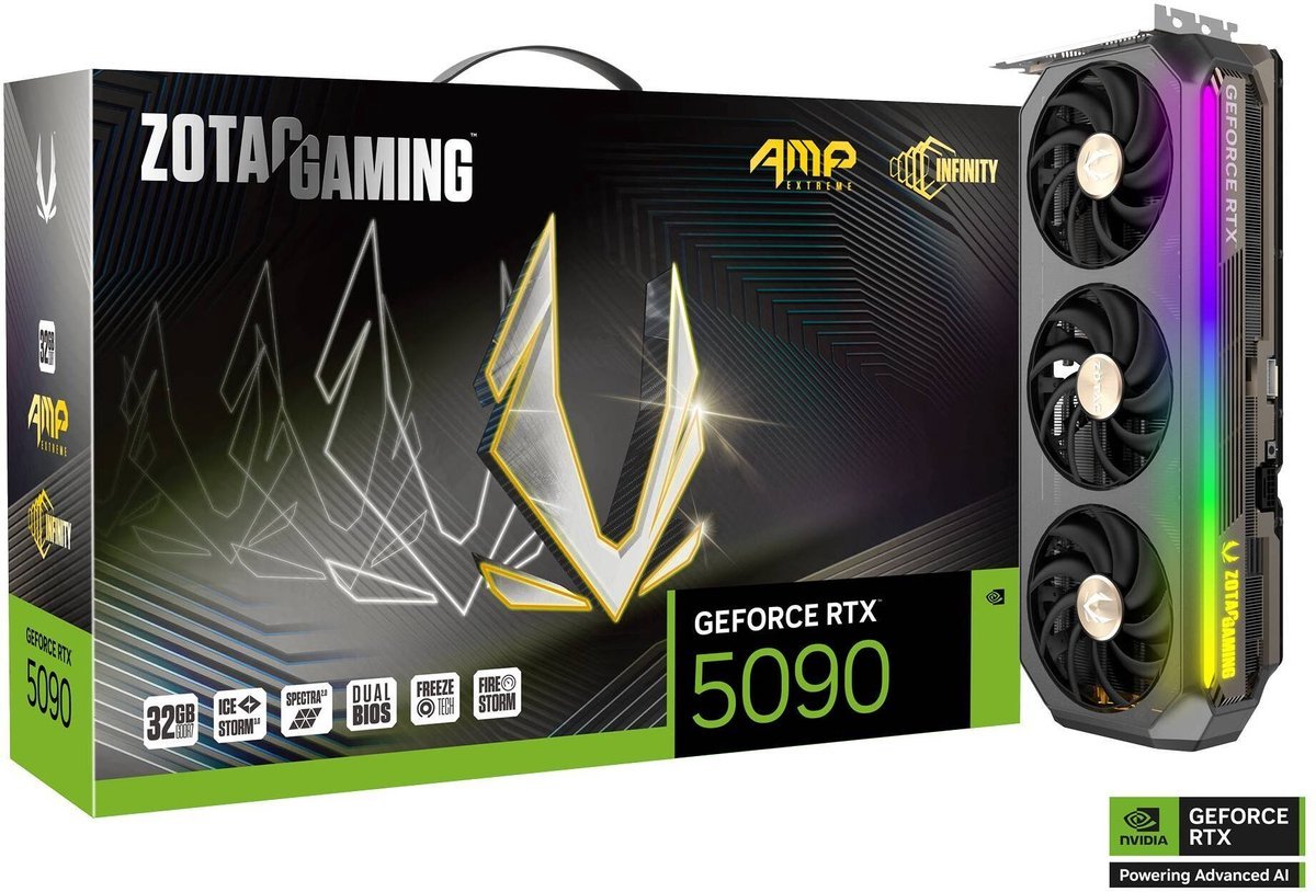 ZOTAC Zotac Gaming Geforce Rtx 5090 Amp Extreme Infinity - Videokaart - 32Gb Gddr7 - Pcie 5.0 - 1X Hdmi - 3X Displayport