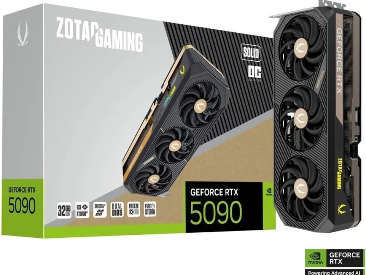 Zotac Gaming Geforce Rtx 5090 Solid Oc - Videokaart 32Gb Gddr7 - Pcie 5.0 - 1X Hdmi - 3X Displayport