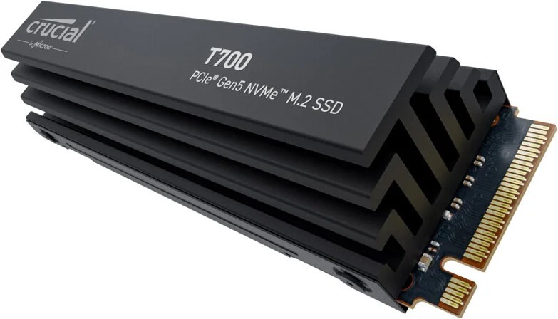 Crucial t700 met heatsink 4 tb ssd 2 orig - Crucial T700 4TB PCIe Gen5 NVMe M.2 SSD with Heatsink