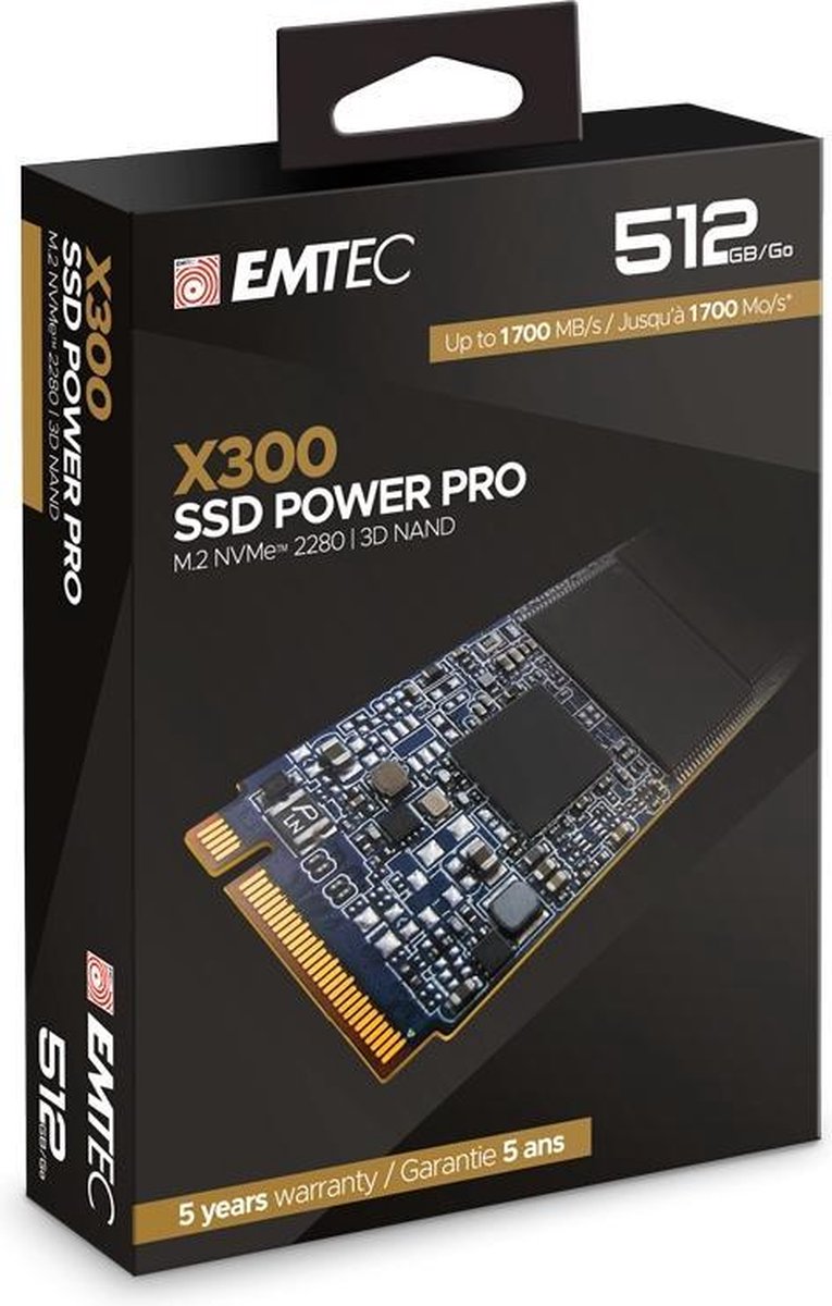 Emtec X300 M.2 512 Gb Pci Express 3.0 3D Nand Nvme opslag - afbeelding 2