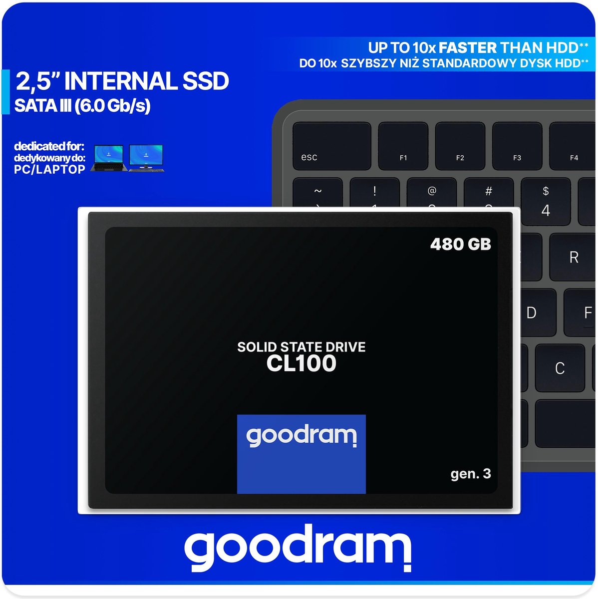 Goodram cl100 serie 480 gb ssd schijf 6 orig - GOODRAM CL100 Gen.3 480GB 2.5" SATA III SSD