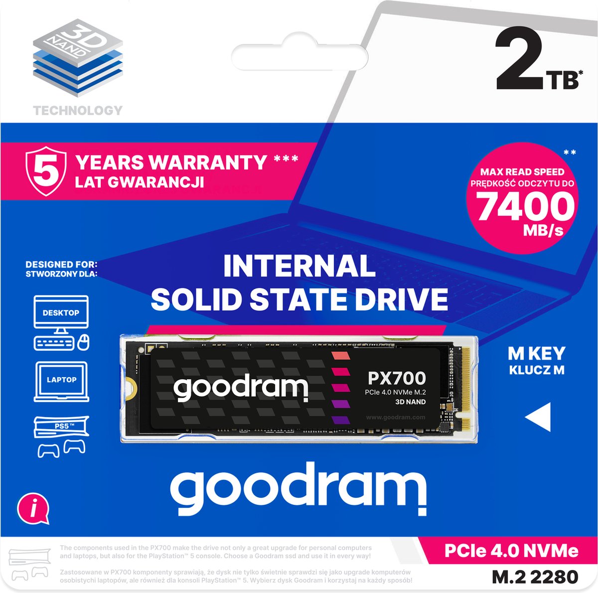 Goodram Px700 Ssd Ssdpr-Px700-02T-80 Internal Solid State Drive 2,05 Tb M.2 Pci opslag - afbeelding 3