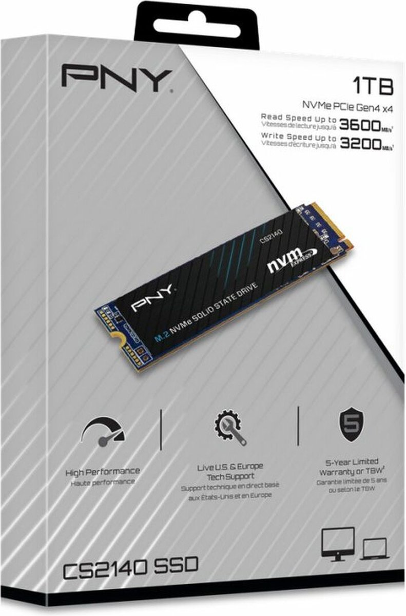 PNY CS2140 1TB M.2 NVMe Gen4 SSD - afbeelding 2