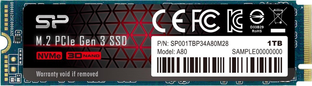 Hard Hard Drive Silicon Power Sp00P34A80M28 M.2 Ssd