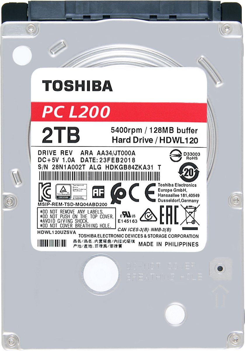 Hard drive toshiba hdwl120uzsva 2 5 3 orig - Toshiba L200 2.5" /s 5400RPM 128MB 2TB HDD