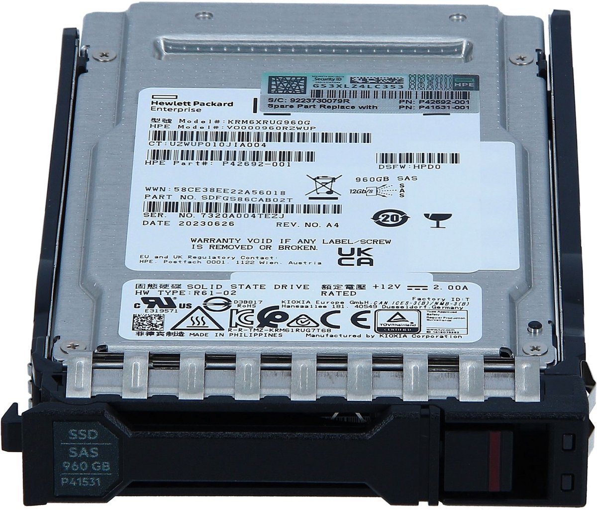 HPE Hpe P40506-B21 Internal Solid State Drive 2.5" 960 Gb Sata Iii