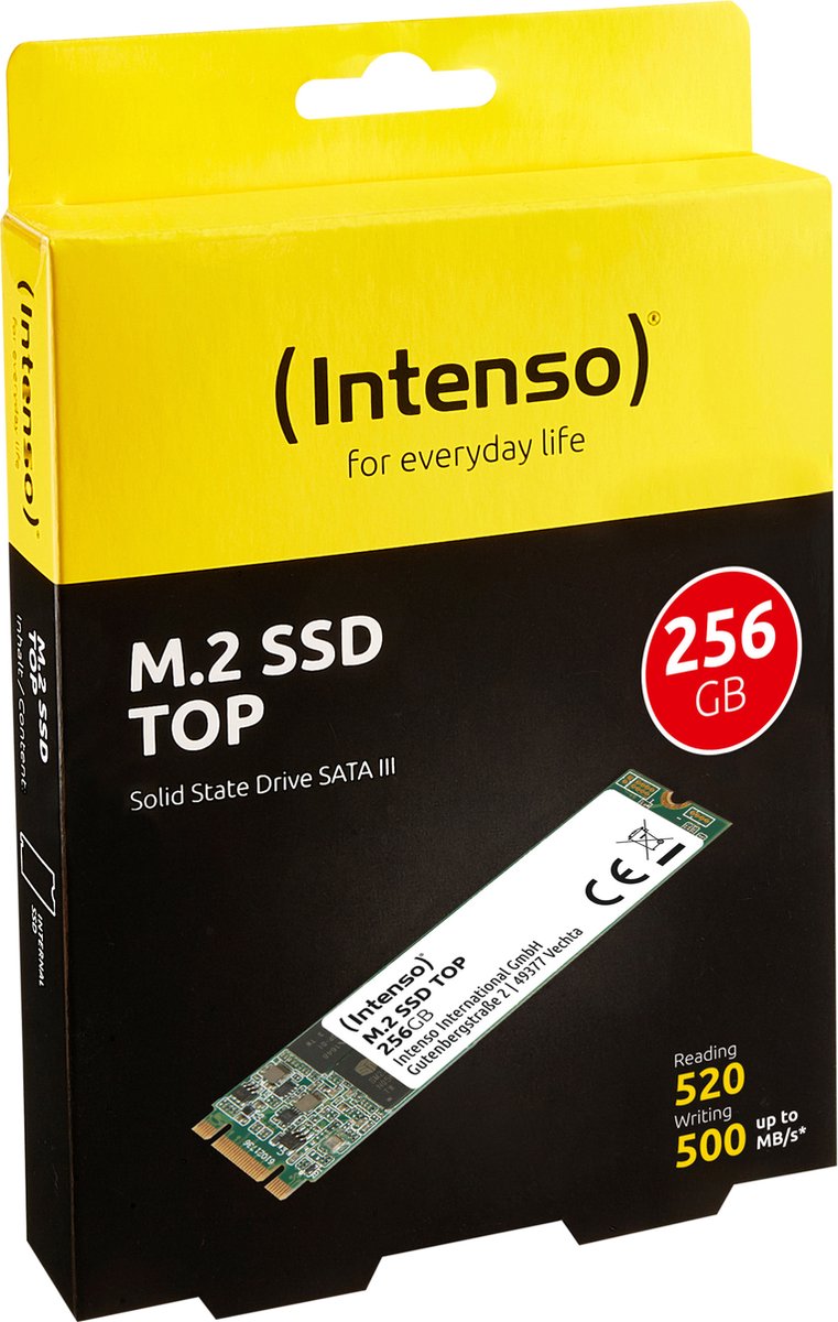 Intenso International GmbH (Intenso) M.2 Ssd Sata Iii Tope Ssd - 2280 - Sata Iii - 256Gb - 550Mb/S opslag - afbeelding 3