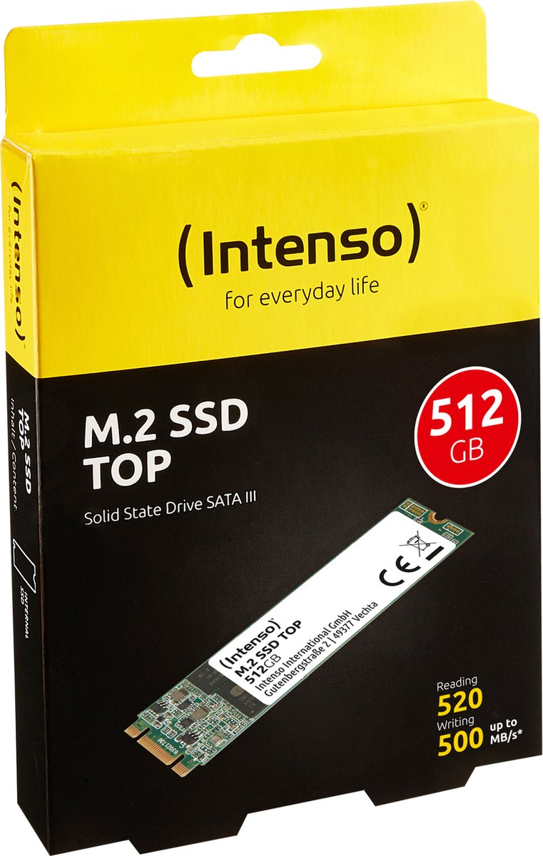 Intenso International GmbH (Intenso) M.2 Ssd Sata Iii Tope Ssd - 2280 - Sata Iii - 512Gb - 550Mb/S opslag - afbeelding 3