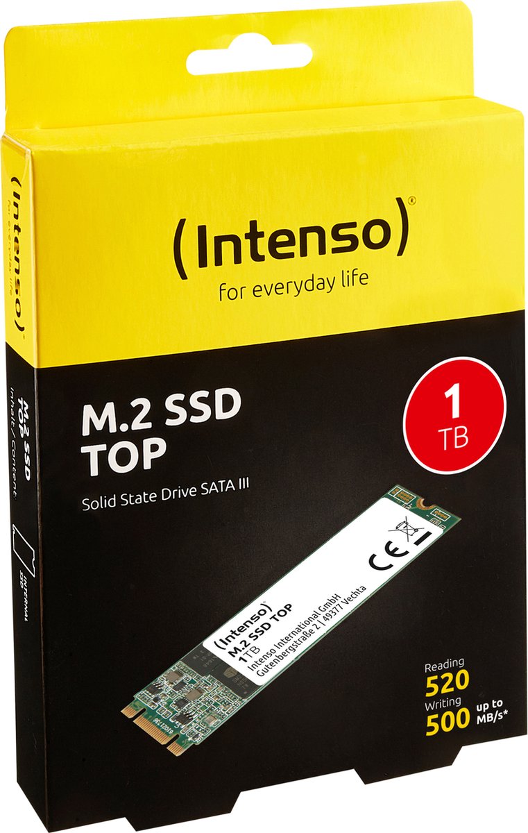 Intenso International GmbH (Intenso) M.2 Ssd Sata Iii Tope Ssd - 2280 - Sata Iii - 1Tb - 550Mb/S (3832460) opslag - afbeelding 3