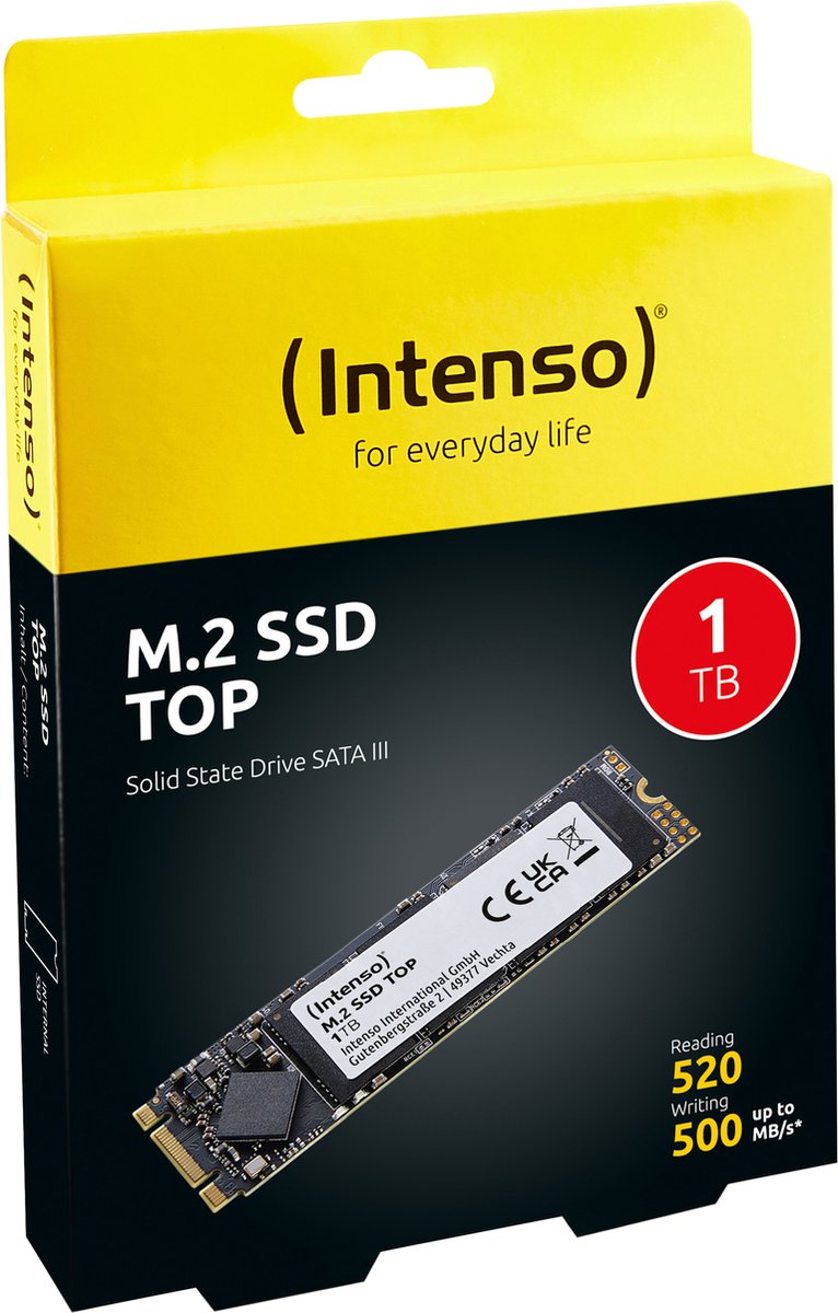 Intenso International GmbH (Intenso) M.2 Ssd Sata Iii Tope Ssd - 2280 - Sata Iii - 1Tb - 550Mb/S (3832460) opslag - afbeelding 4